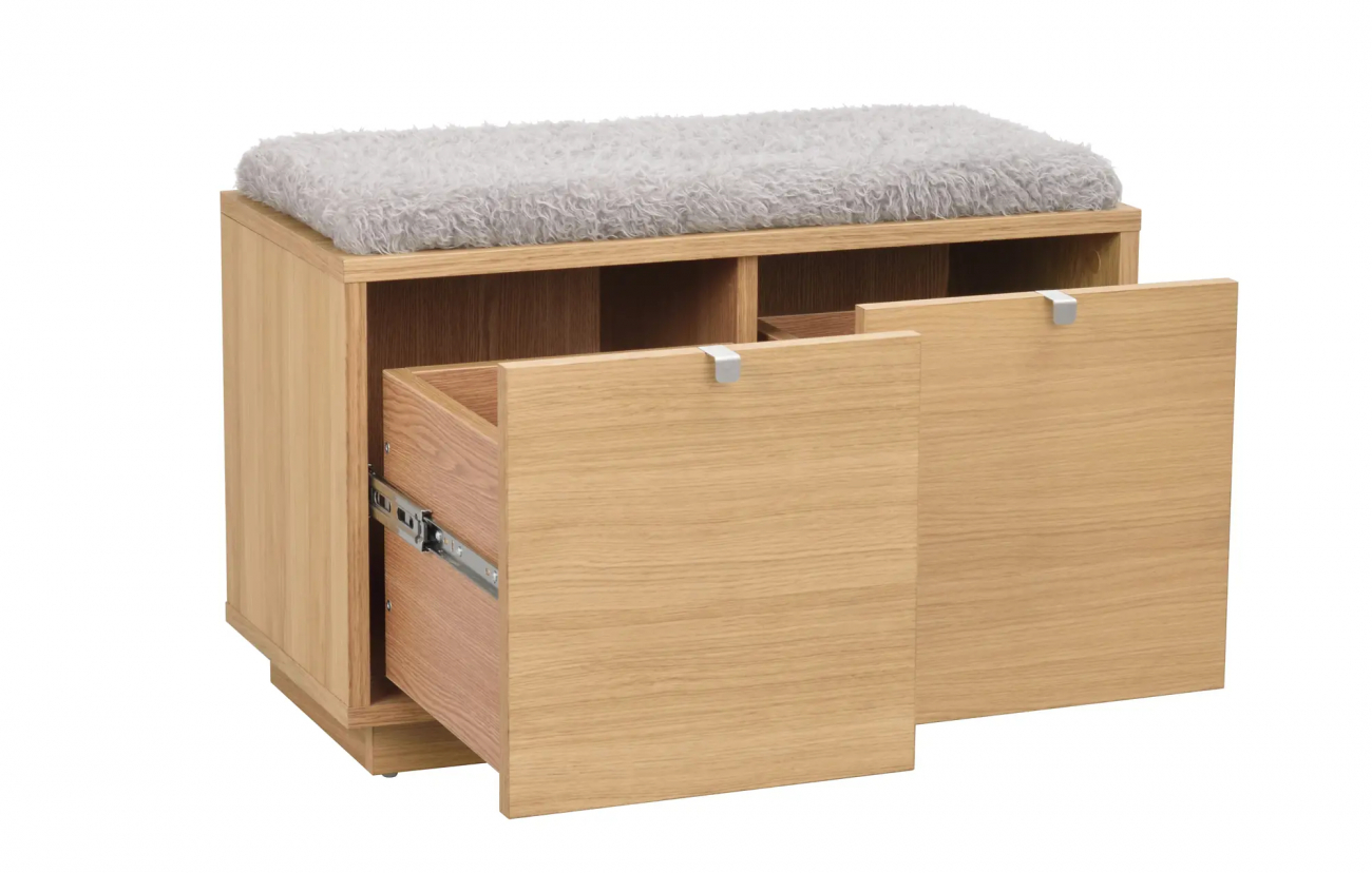 Bänk 'Confetti' 70cm - Ek/Ljusgrå