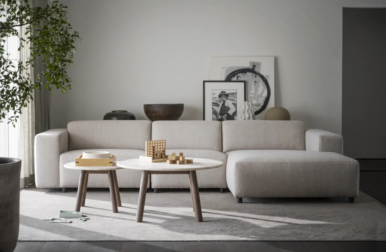 4-Sitssoffa 'Willard' Schäslong H - Ljusbeige