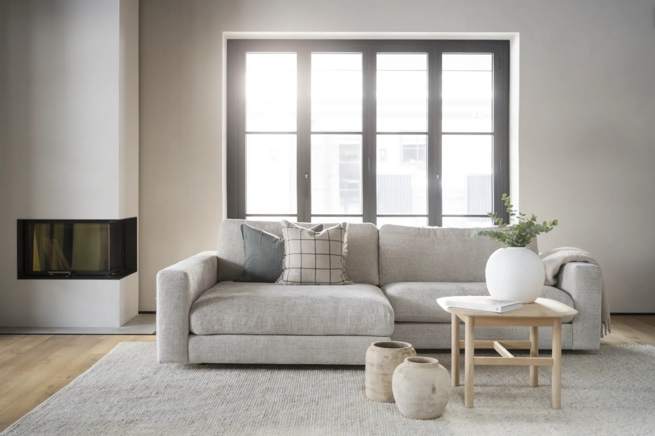 3-Sitssoffa 'Duncan' Schäslong V - Ljusgrå