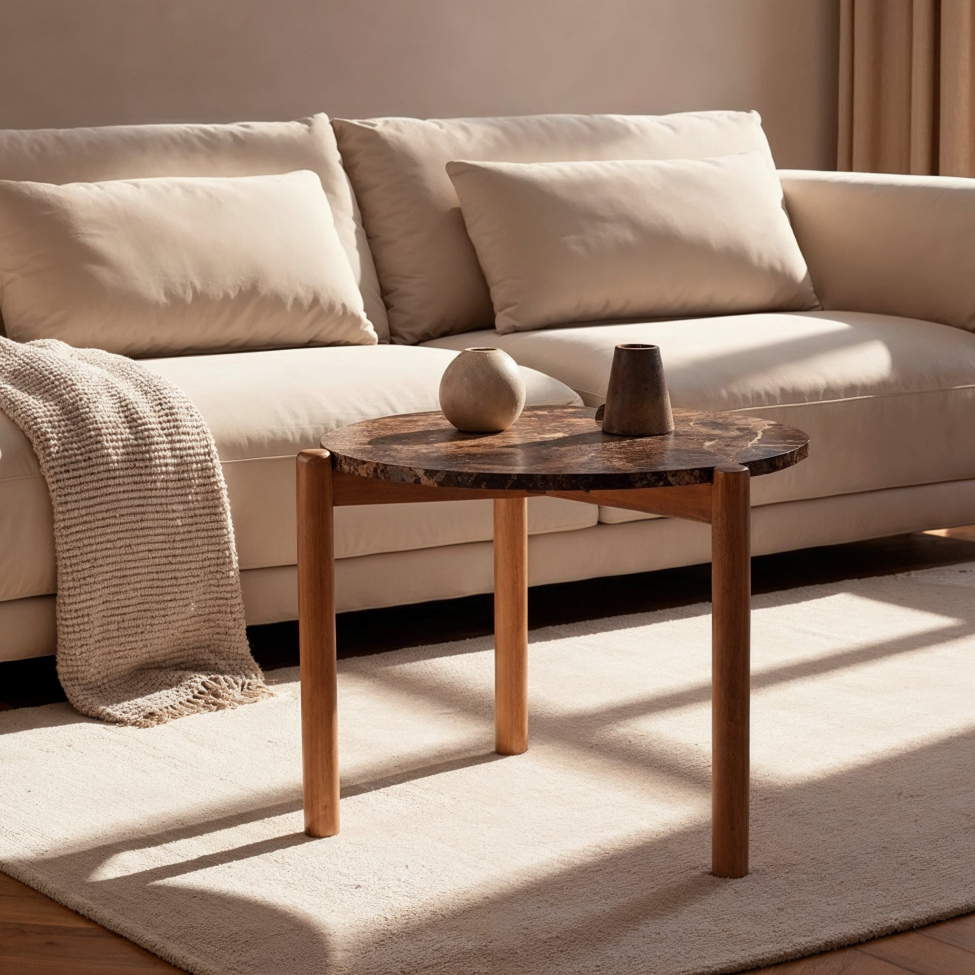 Soffbord 'Marble' S - Brun