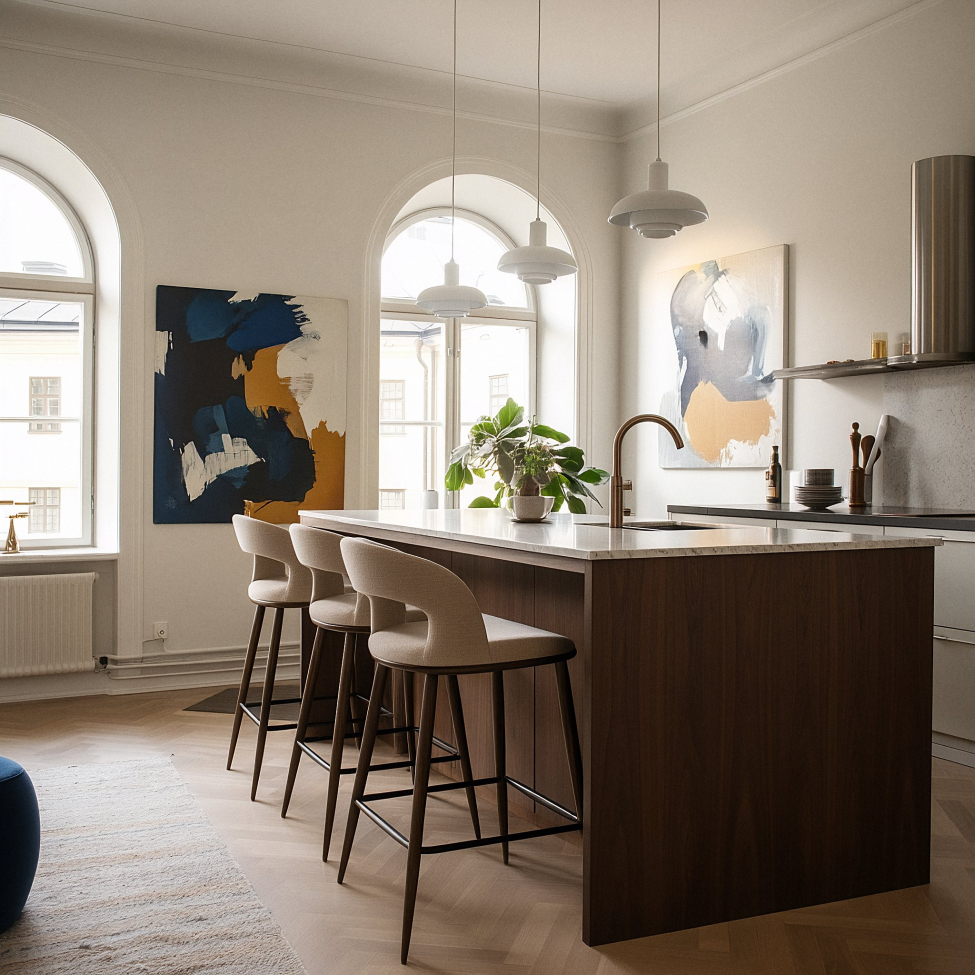 Barstol 'Vestby' - Beige/brun