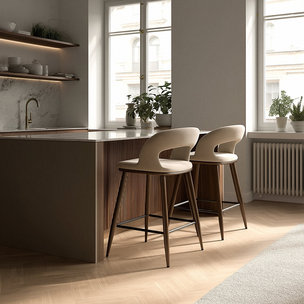 Barstol 'Vestby' - Beige/brun