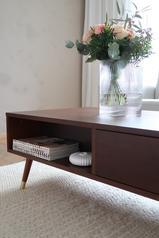 Soffbord 'Prime' - Valnöt/Mässing