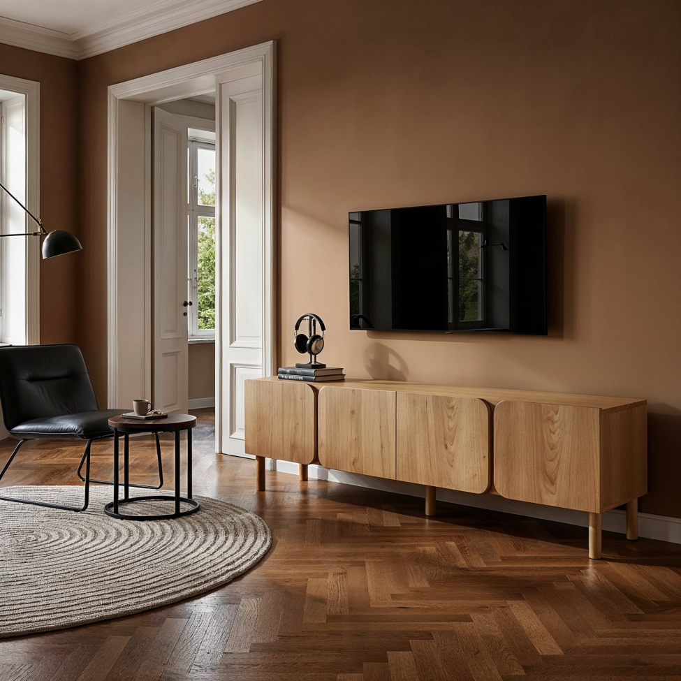 Tv-bänk 'Lövhamn' L- Natur