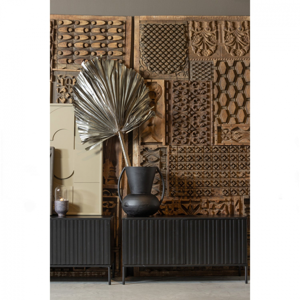 TV-bänk ‘New Gravure’ 100 cm - Svart/Svart