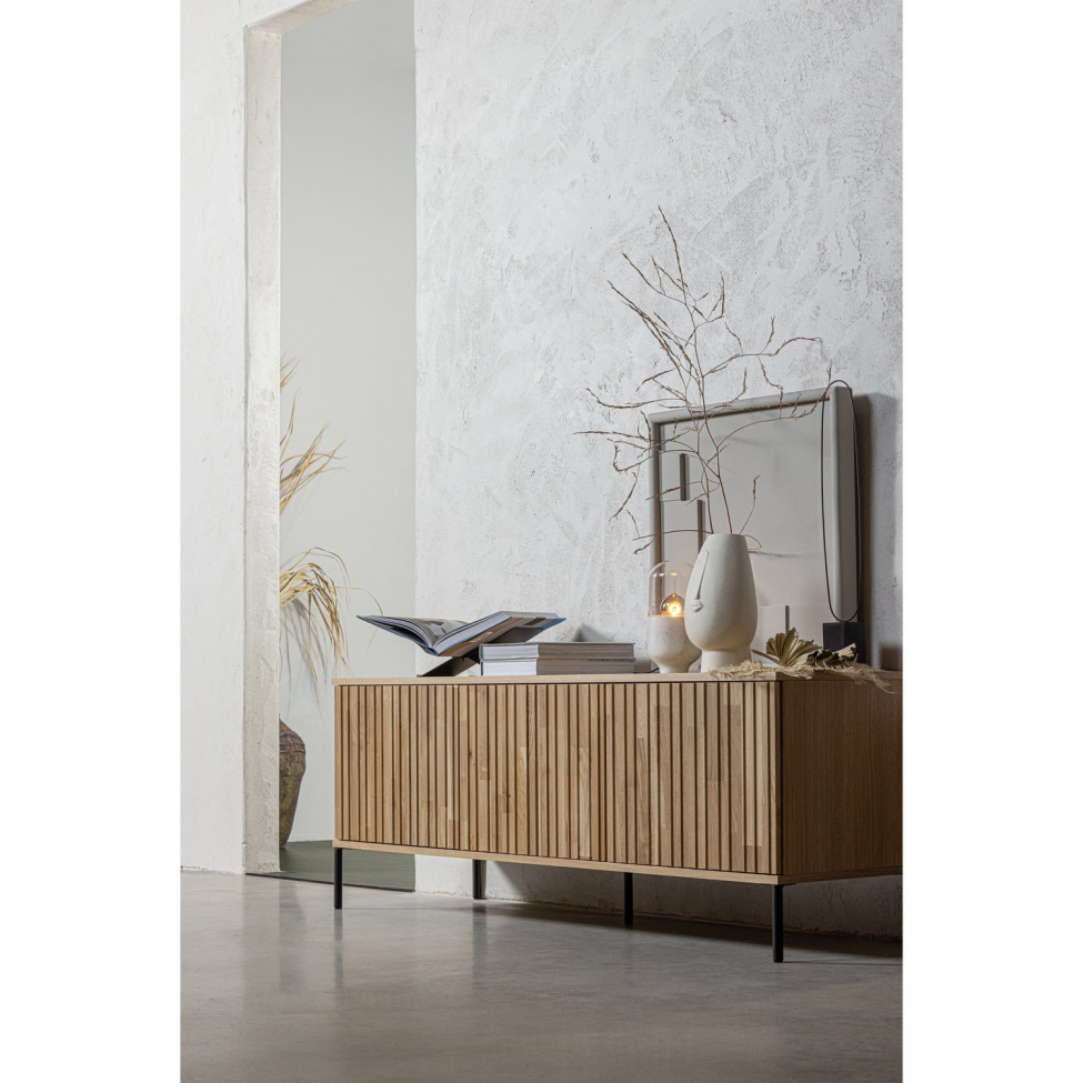 TV-bänk ‘New Gravure’ 150 cm - Ek/Svart