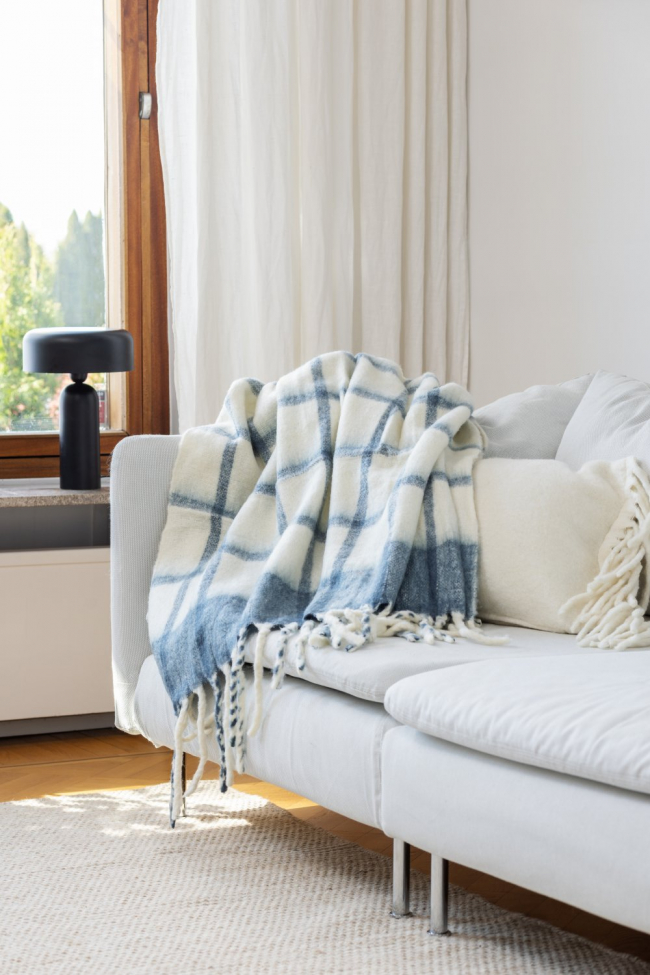 Pläd 'Rachel' 130x170cm - Blå