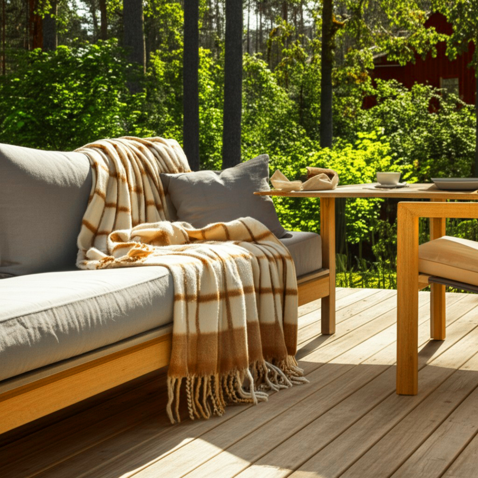 Pläd 'Rachel' 130x170cm - Gul