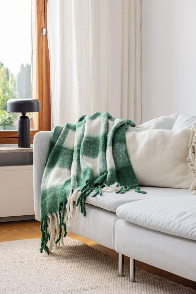 Pläd 'Phoebe' 130x170cm - Grön