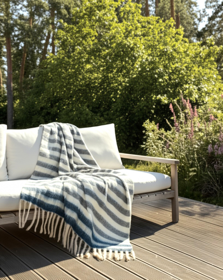 Pläd 'Monica' 130x170cm - Blå