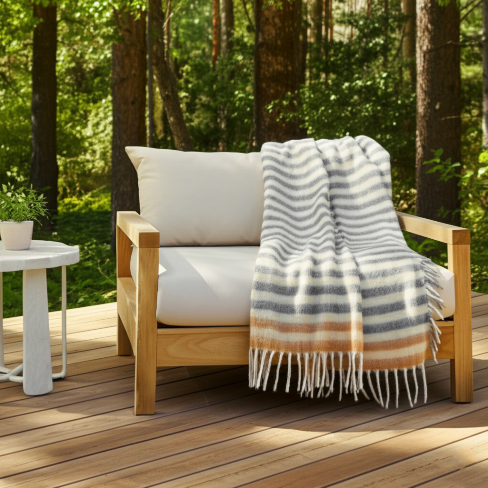 Pläd 'Monica' 130x170cm - Gul