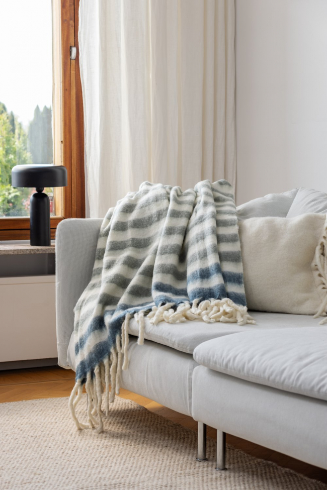 Pläd 'Carrie' 130x170cm - Blå