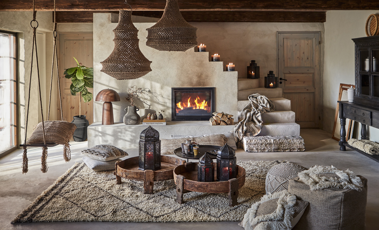 Bordslampa 'Fungi L' - Brun