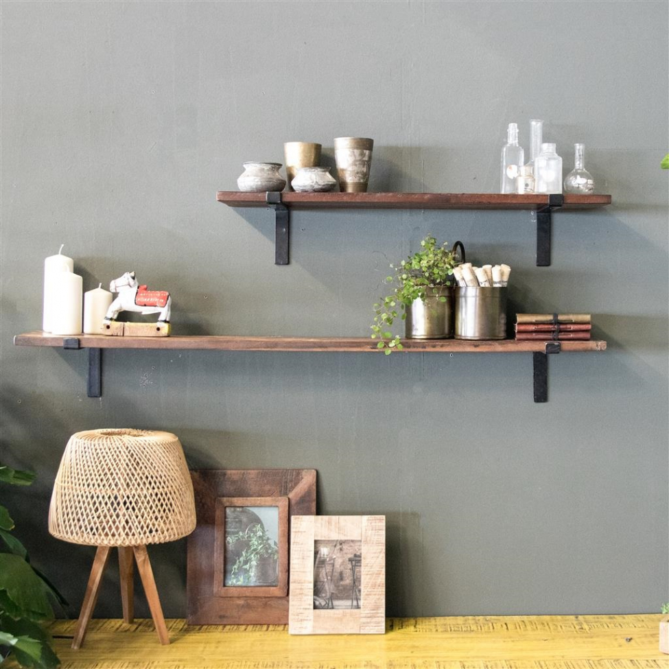 Vägghylla 'Factory' 80cm - Natur