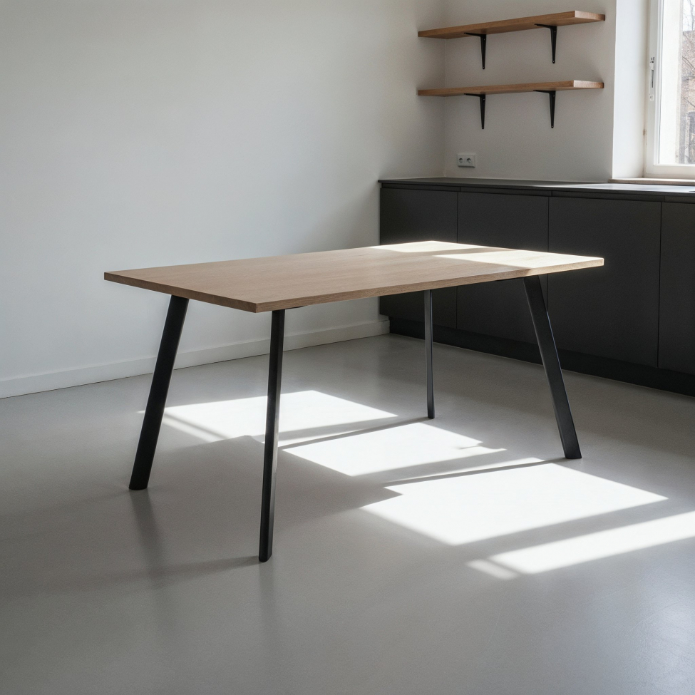 Matbord 'Klassisk' 140x80cm - Svart/Ek