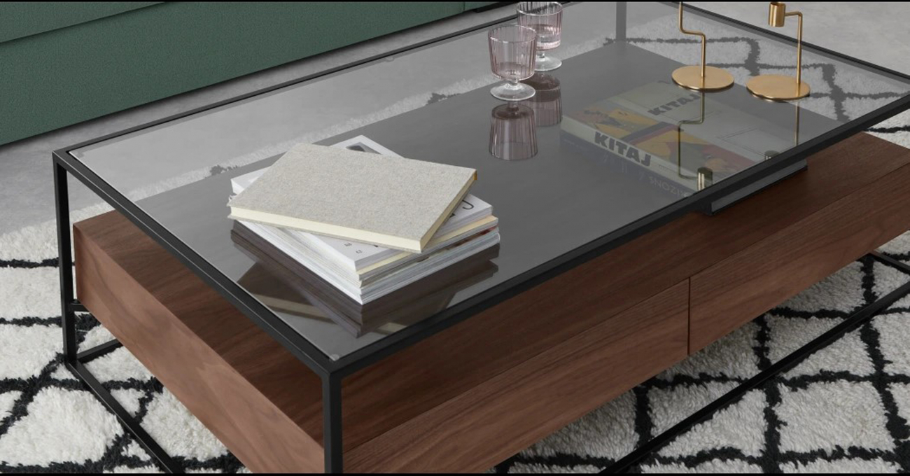 Soffbord 'Detroit' - Valnöt/Svart