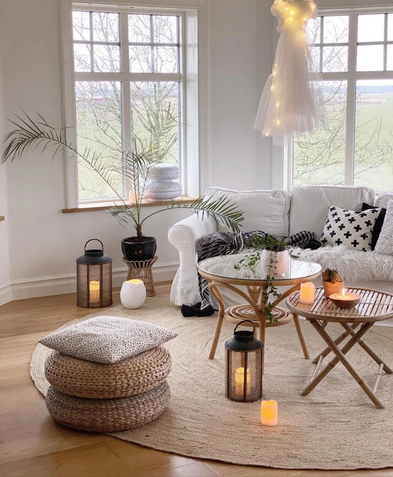 Rund matta 'Flätan' - Jute