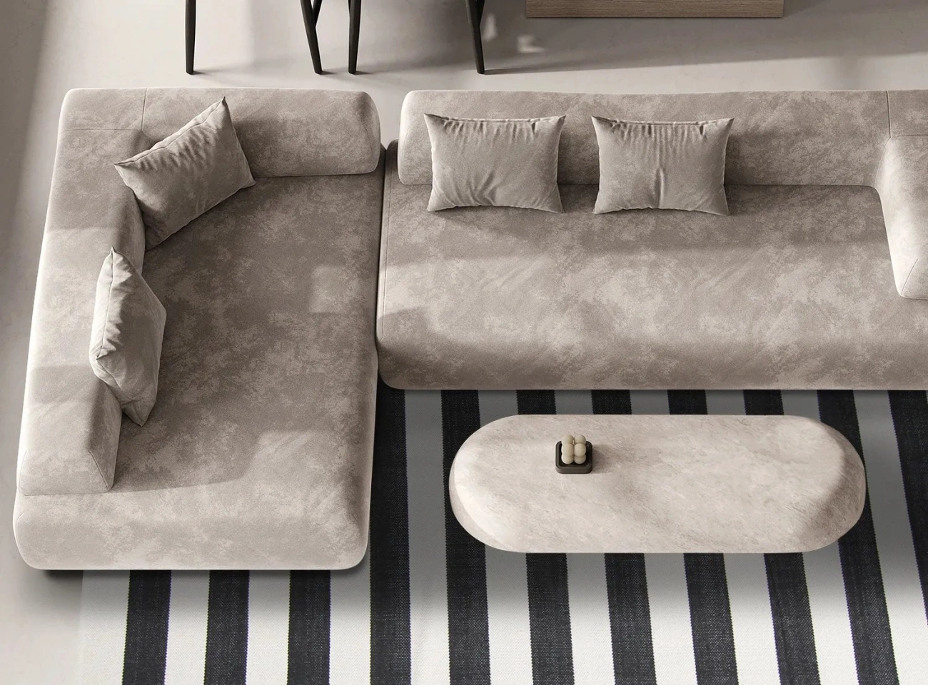 Bomullsmatta 'Nilo' - Vit/Svart