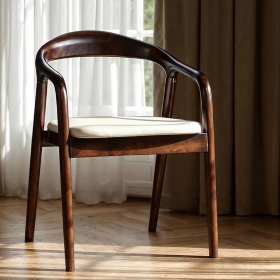 Karmstol 'Aspa' - Mörkbrun/Beige