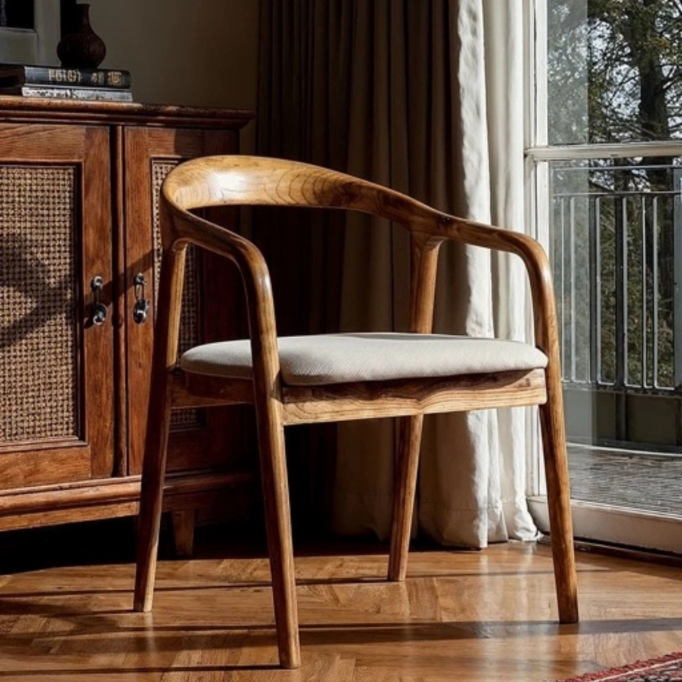 Karmstol 'Aspa' - Natur/beige