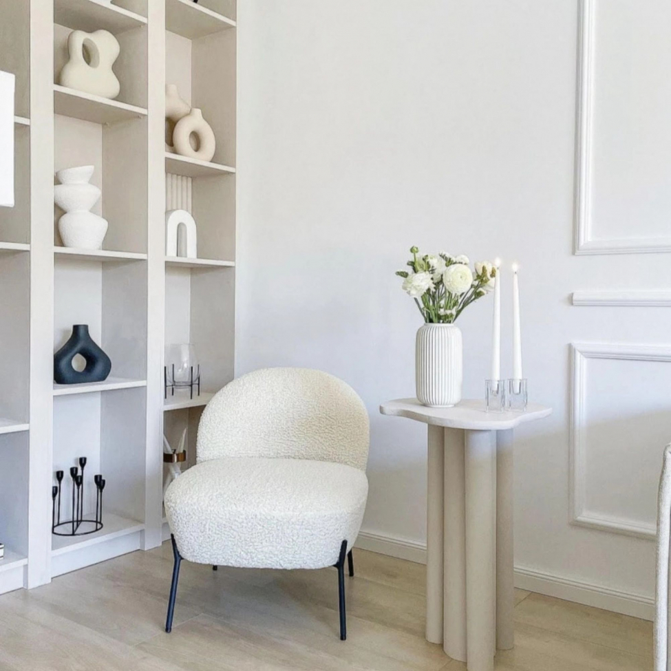 Fåtölj 'Gori' - Vit/Teddy