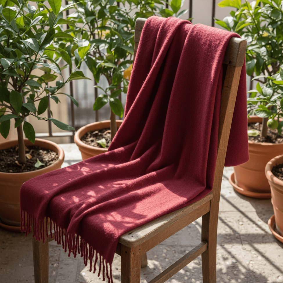 Pläd 'Samantha' 130x170cm - Mörkröd