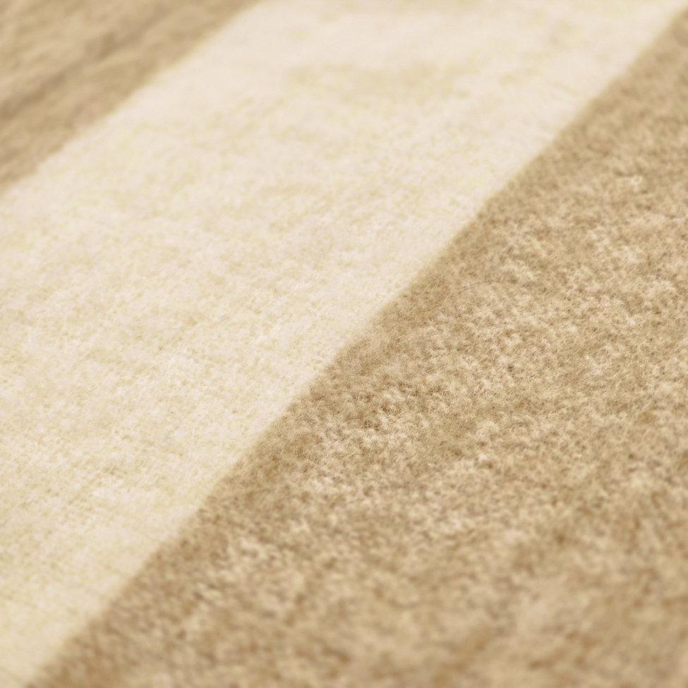 Pläd 'Beatriz Stripe' 130x170cm - Beige/vit