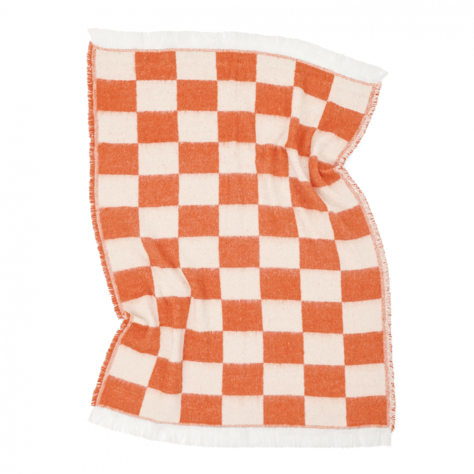 Pläd 'Audrey Check' 130x170cm - Rosa/vit