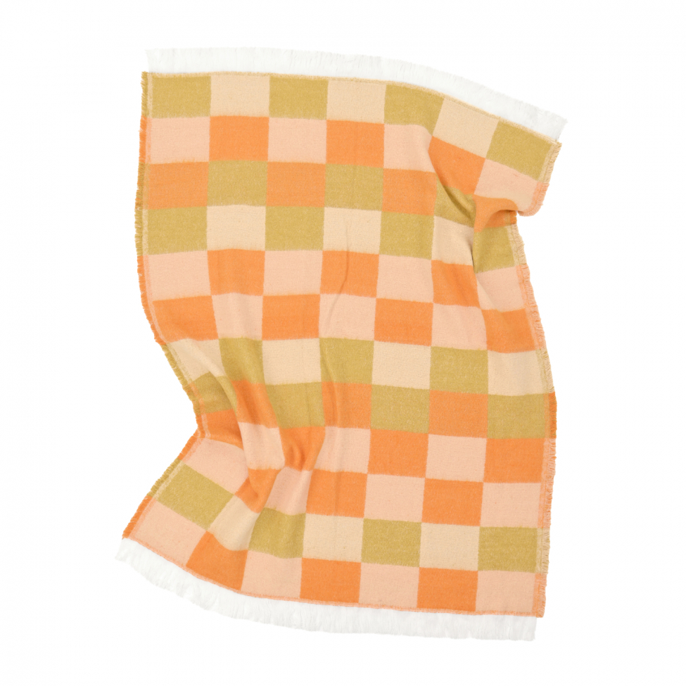 Pläd 'Audrey Check' 130x170cm - Beige/gul/orange