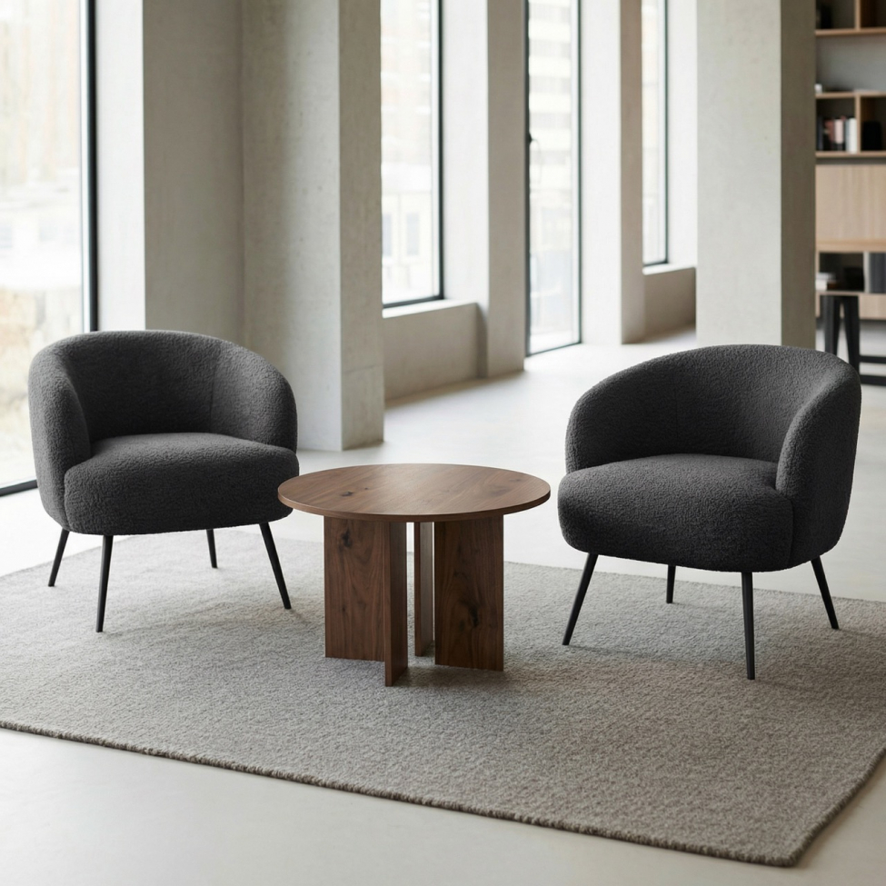 Soffbord 'Créme' Runt 75cm - Valnöt