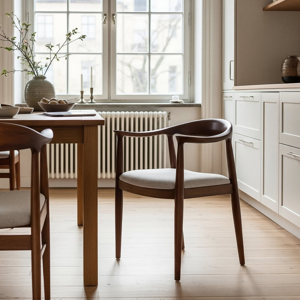 Stol 'Ask' - Valnöt/Grå