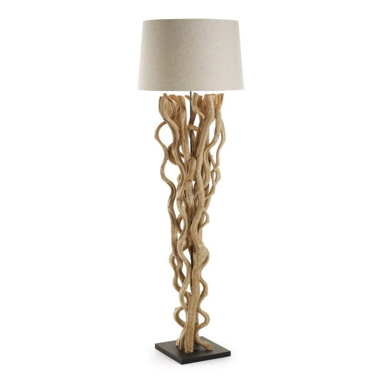 Golvlampa 'Abun' - Brun/Beige