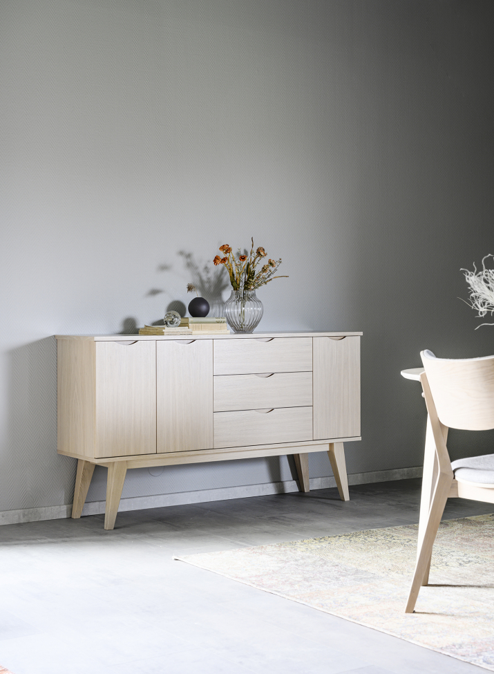 Sideboard 'Filippa' 122x85cm - Ek/Vitpigmenterad