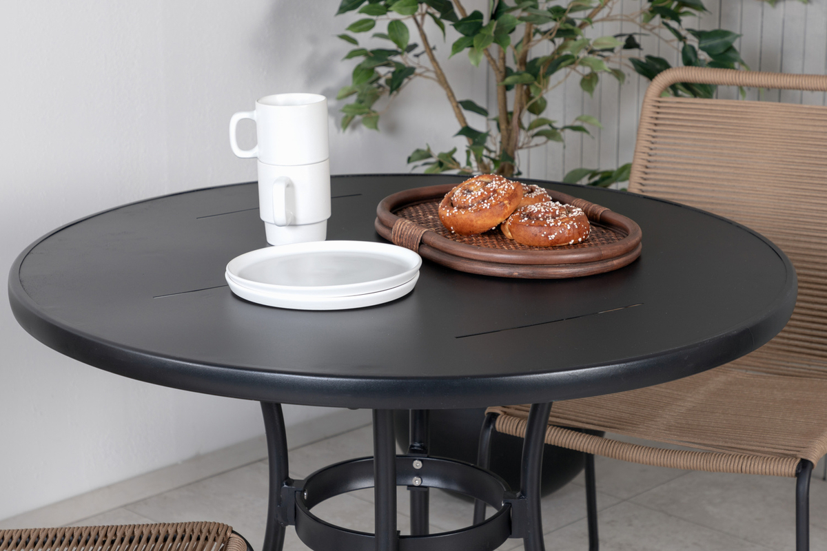 Cafébord 'Nordanå' Runt 90cm - Svart