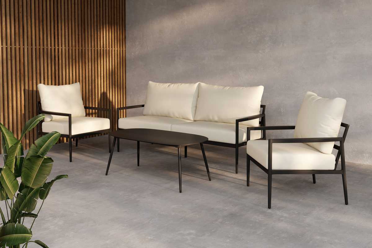 Loungeset 'Pozzallo' - Svart