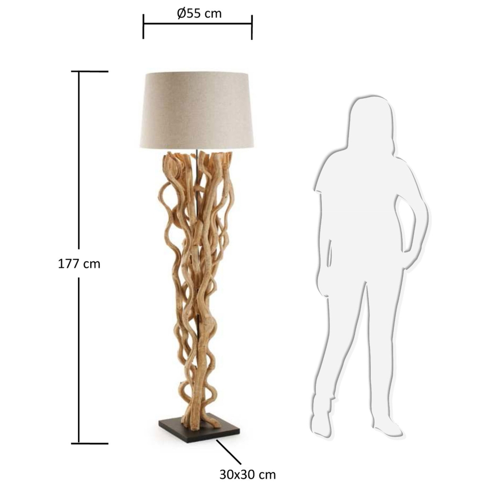 Golvlampa 'Abun' - Brun/Beige