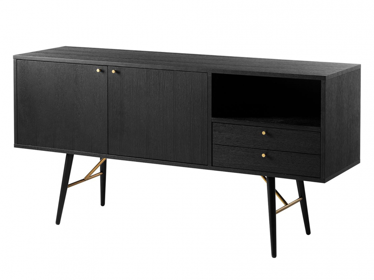 Sideboard 'Lux' - Svart/Mässing