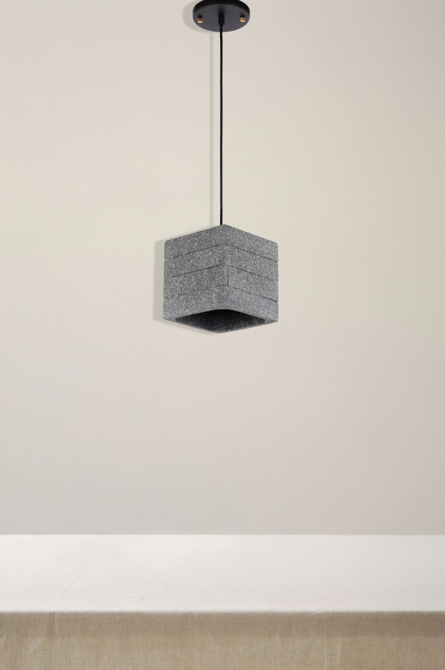 Taklampa 'Stone Cube' - Cement