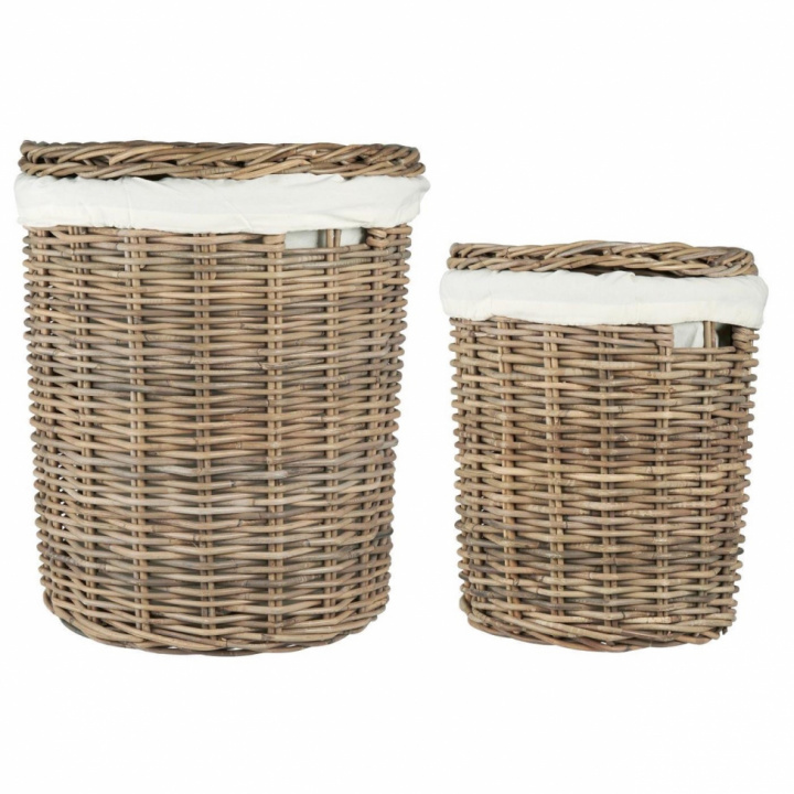 Tvättkorg 2-pack \'Rattan\' - Natur i gruppen Möbler / Hyllor & förvaring / Lådor & Korgar hos Reforma (3762-18)