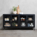 Sideboard \'Hagavik\' 4 sektioner - Svart/Mässing