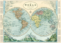 Poster \'Hemispheres\' - Världskarta 